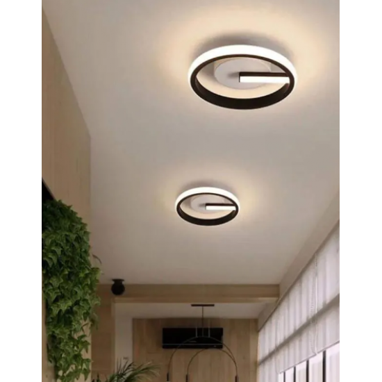 Lustra LED VICTORIA 16W, Rotunda, lumina Rece/Calda/Neutra, Negru Alb