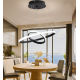 Lustra LED suspendata RICCI 25W, 2 Cercuri, lumina Rece/Calda/Neutra, Negru, Inaltime Reglabila
