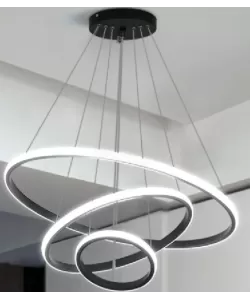 Lustra LED suspendata RICCI 45W, 3 Cercuri, lumina Rece/Calda/Neutra, Negru, Inaltime Reglabila Lustra LED suspendata RICCI 45W, 3 Cercuri, lumina Rece/Calda/Neutra, Negru, Inaltime Reglabila