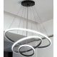 Lustra LED suspendata RICCI 45W, 3 Cercuri, lumina Rece/Calda/Neutra, Negru, Inaltime Reglabila