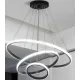 Lustra LED suspendata RICCI 45W, 3 Cercuri, lumina Rece/Calda/Neutra, Negru, Inaltime Reglabila Lustra LED suspendata RICCI 45W, 3 Cercuri, lumina Rece/Calda/Neutra, Negru, Inaltime Reglabila