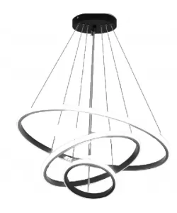 Lustra LED suspendata RICCI 45W, 3 Cercuri, lumina Rece/Calda/Neutra, Negru, Inaltime Reglabila Lustra LED suspendata RICCI 45W, 3 Cercuri, lumina Rece/Calda/Neutra, Negru, Inaltime Reglabila