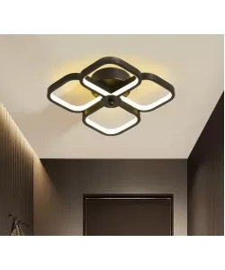 Lustra LED VERTEX Tesser 36W, 4 Patrate, lumina Rece/Calda/Neutra, Negru Lustra LED VERTEX Tesser 36W, 4 Patrate, lumina Rece/Calda/Neutra, Negru