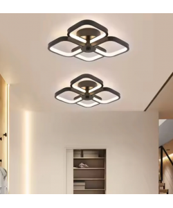 Lustra LED VERTEX Tesser 36W, 4 Patrate, lumina Rece/Calda/Neutra, Negru