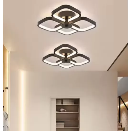Lustra LED VERTEX Tesser 36W, 4 Patrate, lumina Rece/Calda/Neutra, Negru Lustra LED VERTEX Tesser 36W, 4 Patrate, lumina Rece/Calda/Neutra, Negru