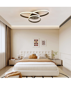 Lustra LED cu telecomanda ECATERINA 59W, lumina Rece/Calda/Neutra, Dimabila, Negru, Inaltime Reglabila