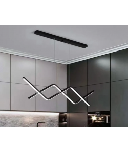 Lustra LED suspendata cu telecomanda NANCY 72W, lumina Rece/Calda/Neutra, Dimabila, Negru, Inaltime Reglabila