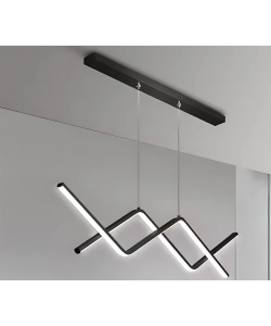 Lustra LED suspendata cu telecomanda NANCY 72W, lumina Rece/Calda/Neutra, Dimabila, Negru, Inaltime Reglabila