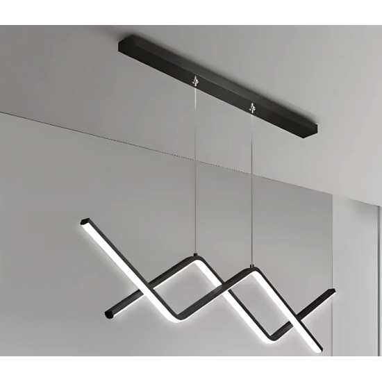 Lustra LED suspendata cu telecomanda NANCY 72W, lumina Rece/Calda/Neutra, Dimabila, Negru, Inaltime Reglabila
