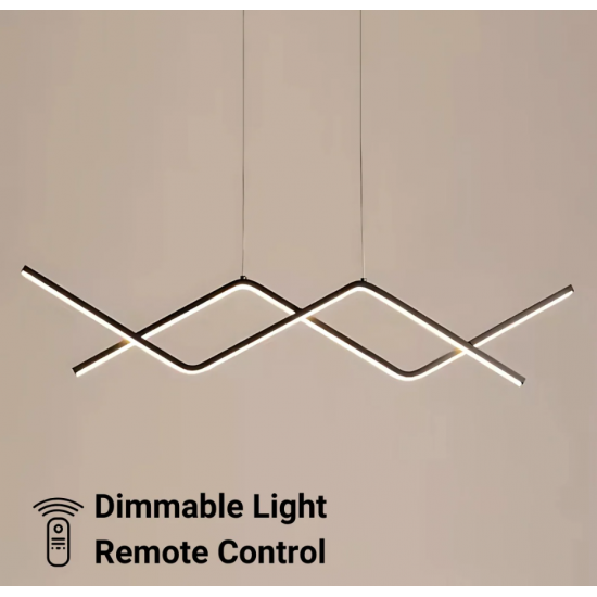 Lustra LED suspendata cu telecomanda NANCY 72W, lumina Rece/Calda/Neutra, Dimabila, Negru, Inaltime Reglabila