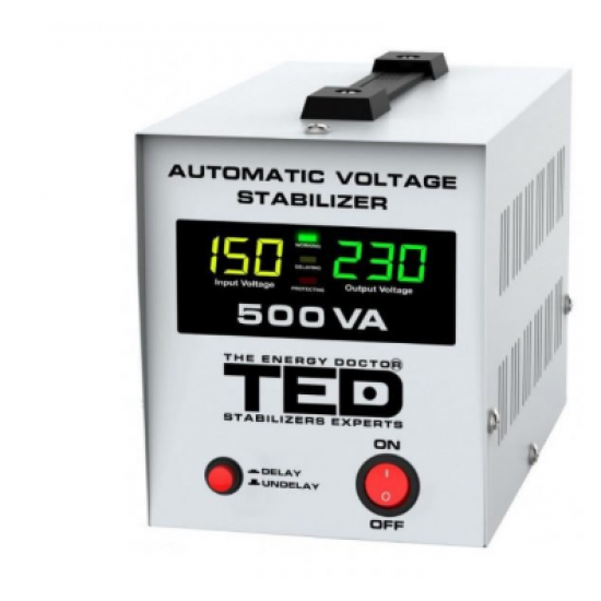 Stabilizator de retea, maxim 500VA/300W, AVR, LCD, 1 iesire schuko
