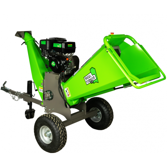 Tocator de crengi Micul Fermier, motor benzina 15 CP, cu carlig de remorcare, 150 mm diametru maxim de taiere, pentru rumegus