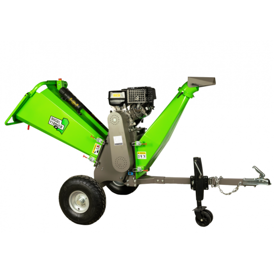 Tocator de crengi Micul Fermier, motor benzina 15 CP, cu carlig de remorcare, 150 mm diametru maxim de taiere, pentru rumegus