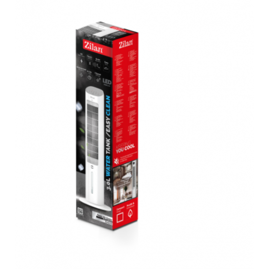 Ventilator Zilan tip turn, capacitate 3L apa, control prin Touch, 3 trepte de viteza, Timer 12h