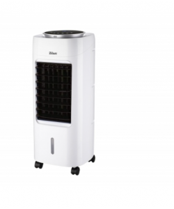 Ventilator cu racitor si purificator de aer mobil , Racire/Umidificare/Purificare, Telecomanda, Temporizator 1-12 ore Rezervor apa 7 l, Portabil, Alb