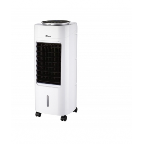 Ventilator cu racitor si purificator de aer mobil , Racire/Umidificare/Purificare, Telecomanda, Temporizator 1-12 ore Rezervor apa 7 l, Portabil, Alb