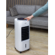 Ventilator cu racitor si purificator de aer mobil , Racire/Umidificare/Purificare, Telecomanda, Temporizator 1-12 ore Rezervor apa 7 l, Portabil, Alb