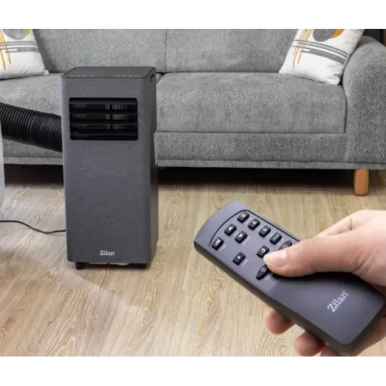 Aer conditionat mobil Zilan ZLN2617 3 in 1, 9000Btu/h, Timer, temperatura 5-35 grade C, Conectivitate WiFi, Telecomanda Aer conditionat mobil Zilan ZLN2617 3 in 1, 9000Btu/h, Timer, temperatura 5-35 grade C, Conectivitate WiFi, Telecomanda