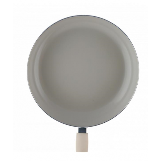 Tigaie ceramica Ertone ERT-MN 720, 20 cm, maner silicon detasabil, Crem/Negru