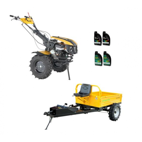 ProGARDEN Pachet Campo 1873 Alpine V2 Motocultor 18CP + RM500T Remorca + 4L Ulei