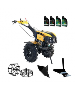 ProGARDEN Pachet Campo 1273 Alpine V2, Motocultor 12CP + Plug simplu+ Plug bilonat/rarita + 2 Roti metalice 540x170 + 4 L Ulei