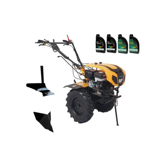 ProGARDEN Pachet Campo 1844 Motocultor 18CP + Plug simplu + Plug bilonat/rarita + 4L Ulei