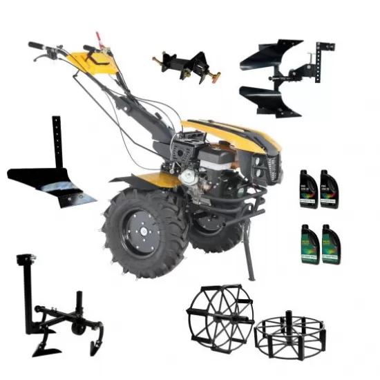 ProGARDEN Pachet Campo 1873 Alpine V2 Motocultor 18CP + Plug bilonat + Plug reversibil + Prasitoare + Adaptor + 2 roti metalice 540x170 + 4L Ulei ProGARDEN Pachet Campo 1873 Alpine V2 Motocultor 18CP + Plug bilonat + Plug reversibil + Prasitoare + Adaptor + 2 roti metalice 540x170 + 4L Ulei