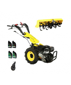 ProGARDEN Pachet Campo U16E Motocultor 14CP + Roata sustinere + Freza tractata FT90 + 4L Ulei