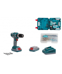 TOTAL - Masina de gaurit cu percutie si acumulator 20V-2.0Ah Li-Ion P20S (2 acumulatori) new SS