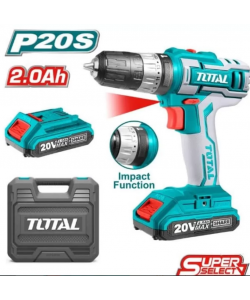 TOTAL - Masina de gaurit cu percutie si acumulator 20V-2.0Ah Li-Ion P20S (2 acumulatori) new SS