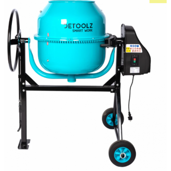 Betoniera Detoolz 160L, 1000W, cu roti si coroana de fonta