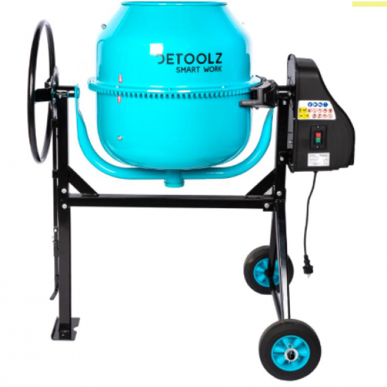 Betoniera Detoolz 180L, 1000W, cu roti si coroana de fonta