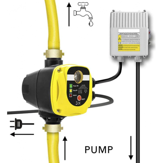 Kit hidrofor electronic cu pompa submersibila Zinith Italiy - 3STM122, 1.25 Kw, refulare 140m si Presostat electronic automat LPC-1