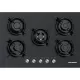 Plita incorporabila Hausberg HB-565NG, Negru, Gaz, 5 arzatoare