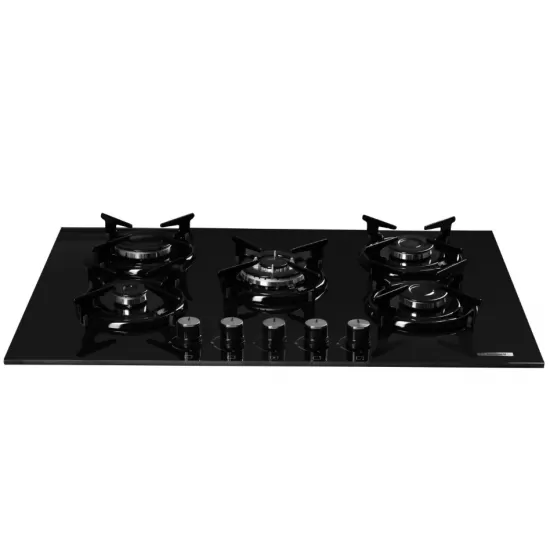 Plita incorporabila Hausberg HB-565NG, Negru, Gaz, 5 arzatoare