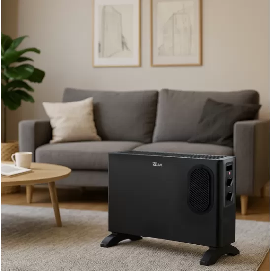 Convector cu ventilator Zilan ZLN2055, Termostat reglabil, Protectie la supraincalzire, Siguranta rasturnare, Putere 1250 / 2000W