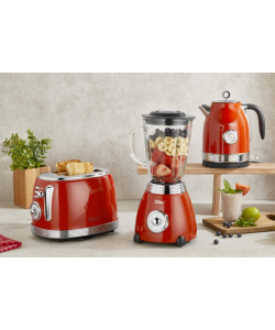Fierbator RETRO Zilan ZLN7033 Rosu, Capacitate 1.7 Litri, Putere 2200W, Rotire 360