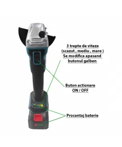 Polizor Unghiular pe Acumulator DDT-CRISTAL , 24V/4Ah, Motor Brushless, 820W, 8500 rot/min