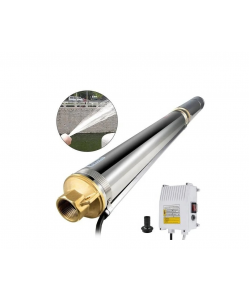 Pompa submersibila multietajata de mare adancime DDT, 4SDM10/12, 1500 W, apa curata, carcasa inox-fonta, debit maxim 8000 L/h, inaltime maxima 120m, diametru pompa 100 mm, panou comanda, 15m cablu 4 f