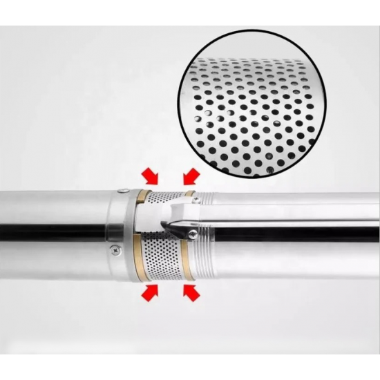 Pompa submersibila multietajata de mare adancime DDT, 4SDM10/12, 1500 W, apa curata, carcasa inox-fonta, debit maxim 8000 L/h, inaltime maxima 120m, diametru pompa 100 mm, panou comanda, 15m cablu 4 f