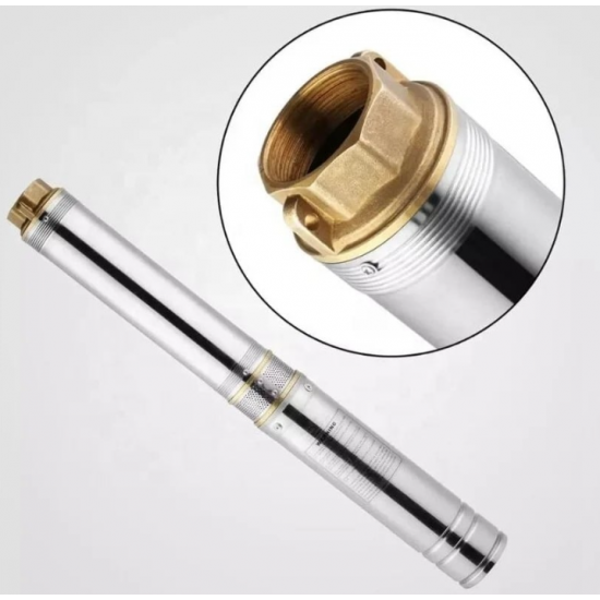 Pompa submersibila multietajata de mare adancime DDT, 4SDM10/12, 1500 W, apa curata, carcasa inox-fonta, debit maxim 8000 L/h, inaltime maxima 120m, diametru pompa 100 mm, panou comanda, 15m cablu 4 f