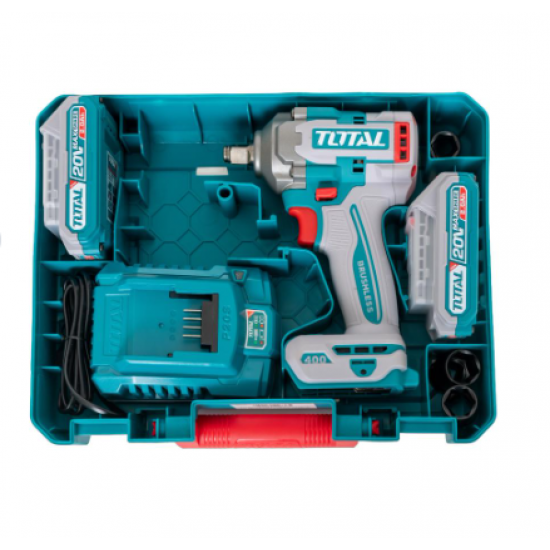 TOTAL - MASINA DE INSURUBAT CU IMPACT CU ACUMULATOR 20V-2.0AH LI-ION (INCLUDE 2 ACUMULATORI,1 INCARC