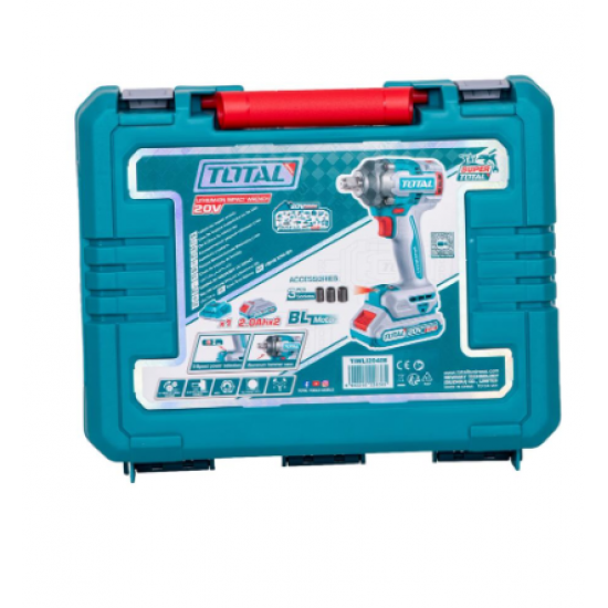 TOTAL - MASINA DE INSURUBAT CU IMPACT CU ACUMULATOR 20V-2.0AH LI-ION (INCLUDE 2 ACUMULATORI,1 INCARC
