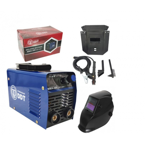 Pachet  Aparat de sudura DDT PROFESSIONAL DDT-2001, MMA 300A, afisaj electronic LCD + Masca Sudura Automata cu Reglaj si Cristale