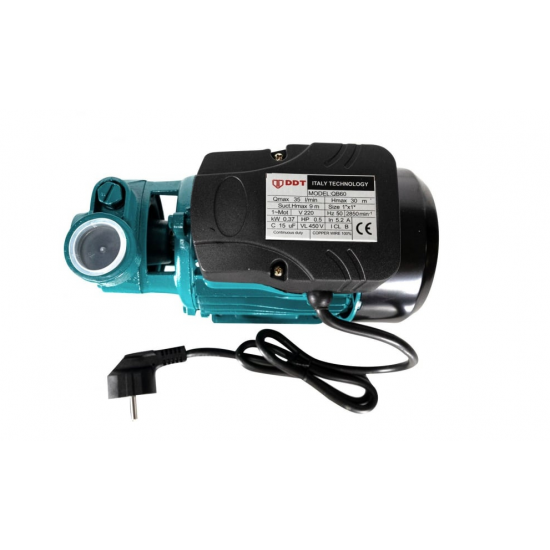 Pachet Pompa de suprafata DDT QB60, 370 W, aspiratie 7 m, refulare 30 m, BOBINAJ CUPRU + Presostat electronic automat DDT LS1, 1.1kW, 10 bar
