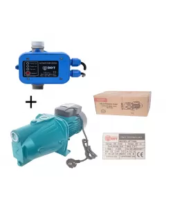 Pachet Pompa de suprafata, DDT, JET100L, 1500 W, Fonta, Bobinaj 100% cupru + Presostat electronic automat DDT LS1, 1.1kW, 10 bar Pachet Pompa de suprafata, DDT, JET100L, 1500 W, Fonta, Bobinaj 100% cupru + Presostat electronic automat DDT LS1, 1.1kW, 10 bar