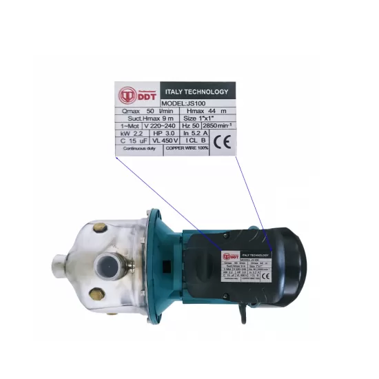 Pachet Pompa autoamorsanta de suprafata, DDT, JS100, 2200 W, 3000l/h + Presostat electronic automat DDT LS1, 1.1kW, 10 bar Pachet Pompa autoamorsanta de suprafata, DDT, JS100, 2200 W, 3000l/h + Presostat electronic automat DDT LS1, 1.1kW, 10 bar