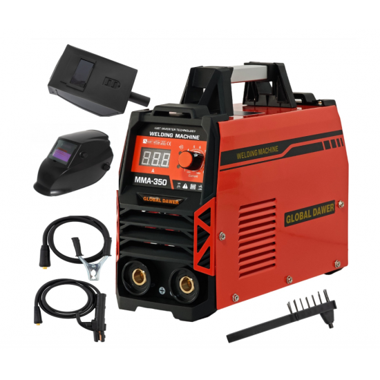 Pachet  Aparat de Sudura tip Invertor, Dawer, MMA 350 , 350 A, accesorii incluse + Masca Sudura Automata cu Reglaj si Cristale