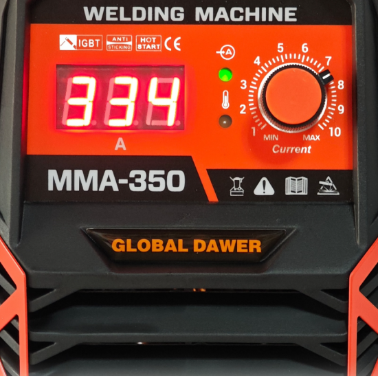 Pachet  Aparat de Sudura tip Invertor, Dawer, MMA 350 , 350 A, accesorii incluse + Masca Sudura Automata cu Reglaj si Cristale