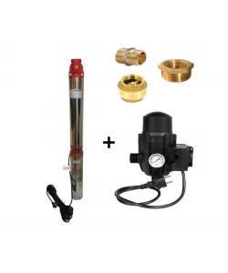 Pompa submersibila de mare adancime, DDT, 4SDM2-12, 1800 W, Inox, 12 turbine + Presostat electronic automat, DDT, LS-4 + accesorii Pompa submersibila de mare adancime, DDT, 4SDM2-12, 1800 W, Inox, 12 turbine + Presostat electronic automat, DDT, LS-4 + accesorii